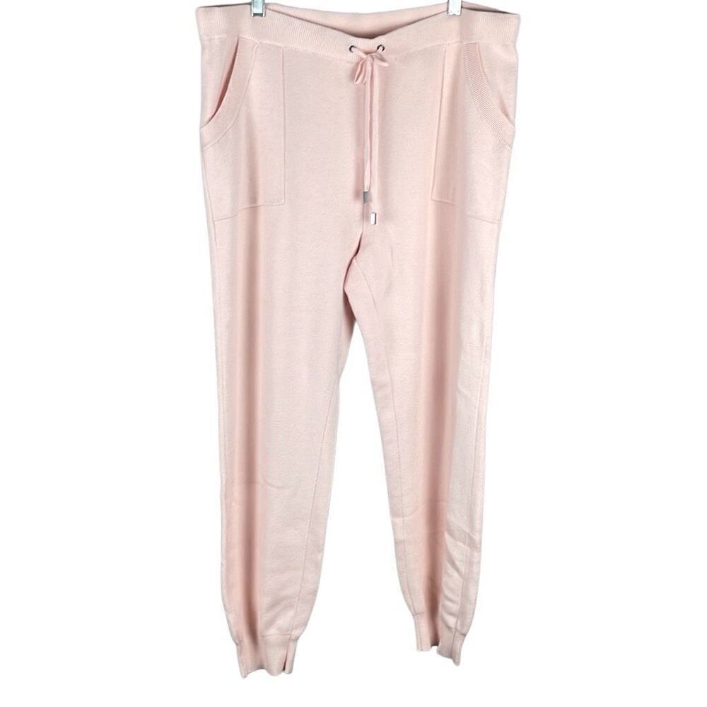Chico’s Zenergy Cotton Cashmere Cozy Jogger Pant Pale Dogwood NEW